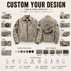 Custom <strong>Camo</strong> Outdoor <strong>Jacket</strong> Manufacturer Private Label Camouflage Workwear <strong>Jacket</strong> <strong>Men</strong> Streetwear Canvas <strong>Jacket</strong> OEM Factory - Product Image 4