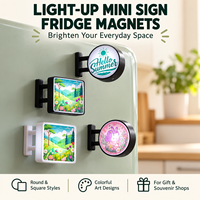 Mini aimant de réfrigérateur LED personnalisé avec logo, boîte lumineuse illuminée, impression numérique portable pour promotion de marque et souvenir