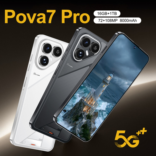Pova7 Pro Mobile Gaming New Smartphone Android Global Version New Phone with Dual Sim Cards