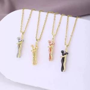 Joyería de Moda 2026, Colgantes Creativos para Parejas, Conjunto de Accesorios Versátiles, Cadena de Bambú Personalizada de Acero Inoxidable para Mujer - Product Image 1