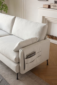 Asiento profundo nórdico, <span class=keywords><strong>sofá</strong></span> de nube blanca de <span class=keywords><strong>2</strong></span> <span class=keywords><strong>plazas</strong></span> con <span class=keywords><strong>2</strong></span> reposabrazos, almohadas, asiento de amor para sala de estar, dormitorio, oficina, apartamento - Product Image 3