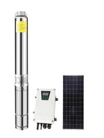 Pompa Submersible Tenaga Surya DC 48V/72V Bahan Stainless Steel, Pompa DC Tanpa Sikat untuk Irigasi Otomatis Sumur Dalam