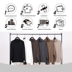 เสื้อคอเต่าแขนยาวผ้าคอตตอน 100% หนานุ่มพิเศษ สไตล์สตรีทแวร์ ผ้าถักแบบปัดขนสองด้าน ทรงหลวม ดีไซน์ 3 มิติ สีพื้น - Product Image 5