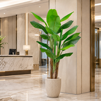 Arbre bananier artificiel 200 cm en PE, toucher naturel, résistant aux UV, écologique, palmier du voyageur, pour anniversaire, Pâques, intérieur et extérieur