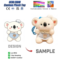 Porte-clés en peluche koala personnalisé mignon, jouet en peluche kawaii, animaux en peluche personnalisables, mini peluches, cadeaux de fêtes, vente en gros OEM ODM