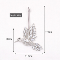 Ornement de Noël en strass en forme d'oiseau, décoration suspendue en métal et cristal pour sapin de Noël, fête de mariage, décoration intérieure