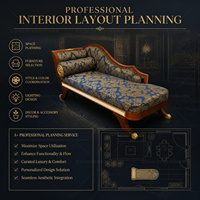 Chaise longue vintage en bois massif avec incrustations dorées, style néoclassique royal de luxe pour salon de villa