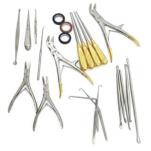 Juego de rongeurs óseos de 19 piezas para procedimientos de cirugía ortopédica de columna vertebral, reutilizables, de acero inoxidable médico. - Product Image 1