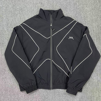 Survêtements en nylon Ripstop personnalisés avec doublure en maille, imperméables, à capuche, avec garniture réfléchissante, brodés, vestes zippées pour hommes