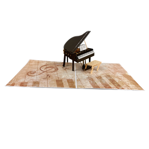 Tarjeta de Felicitación Creativa de Papel para Regalo, Personalizada, <span class=keywords><strong>con</strong></span> Diseño 3D de <span class=keywords><strong>Piano</strong></span> Plegable, para <span class=keywords><strong>Cumpleaños</strong></span>, en Venta - Product Image 3