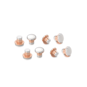Rivets de contact tri-métal AgZnO/Cu/AgZnO directs d'usine Rivets trimétalliques utilisés comme contacts double face pour micro-interrupteurs - Product Image 6
