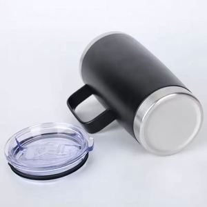Nouvelle conception, tasse à café réutilisable en acier inoxydable à double paroi, isotherme, 20 oz, avec poignée, pour les fêtes, écologique - Product Image 3