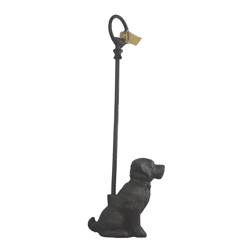 オニヤヘビーデューティーかわいい鋳鉄装飾犬のドアストッパー家の装飾のためのロッド付き