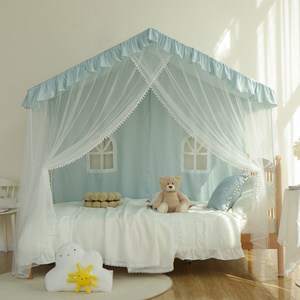 Principessa vento <span class=keywords><strong>letto</strong></span> per bambini tenda piazza in poliestere garza ragazza castello sogno <span class=keywords><strong>zanzariera</strong></span> piccola casa tenda da <span class=keywords><strong>letto</strong></span> per - Product Image 3