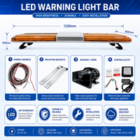 Barre lumineuse d'avertissement à LED super lumineuse, clignotante, à montage mural, étanche IP65, en PC, pour la sécurité routière, DC 12V/24V, avec son