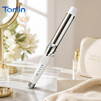 Torlin Precio de Fábrica Personalización de Logotipo Rizador Eléctrico LED Digital PTC de Calentamiento Rápido con Rotación de 360° y Ondulación, 25mm de Largo, para Uso Doméstico