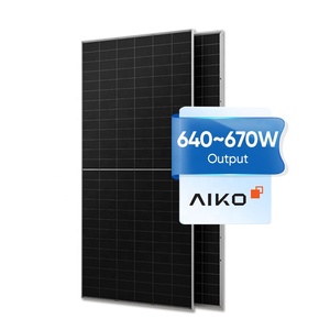 แผงโซลาร์เซลล์คุณภาพสูง Aiko แบบ N-type Abc 640w 650w 660w 670w โมโนคริสตัลไลน์ กระจกสองชั้น สำหรับใช้ในบ้าน - Product Image 4