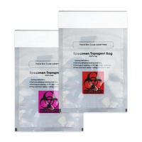 Pochette plate dentaire transparente à 3 couches personnalisée sac de transport de spécimens en plastique Ziplock 95kpa avec gravure matériau PE