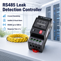 Contrôleur de détecteur de fuite d'eau RS485, réglage de la sensibilité 1-20 cm, relais sur rail DIN