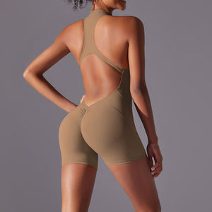 <span class=keywords><strong>Tuta</strong></span> Sportiva Aderente ad Alta Elasticità con Zip, Monopezzo per Yoga e Fitness - Product Image 6