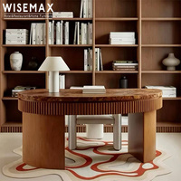 WISEMAX FURNITURE Bureau d'ordinateur moderne de luxe en bois massif, table de bureau nordique pour hôtel, maison, villa