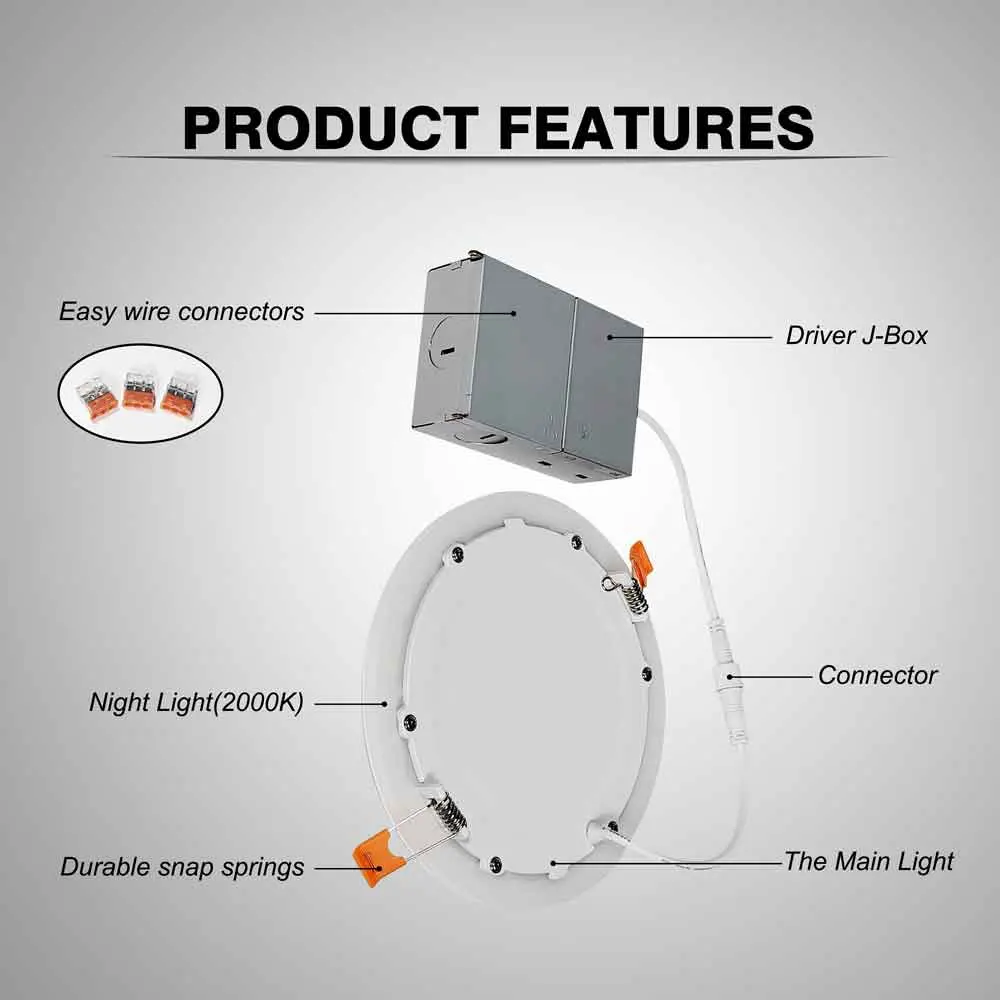 Banqcn LED Decken leuchte Einbau rund 5CCT ultra schlanke Panel Lichter Down light Nachtlicht 2000k