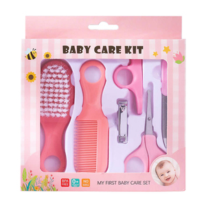 Neugeborenen-Pflegeset 6-teilig <span class=keywords><strong>Baby</strong></span> Sicherheits-Nagelschere Set Weicher Haarkamm Bürste Pflegeset Säuglings-Essentials Geschenkbox - Product Image 1