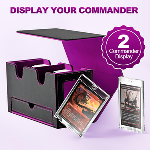 QY Premium Quality Purple <b>Card</b> Storage Box With Dice Tray And Sleeve Slots For Trading <b>Cards</b> - Product Image 2