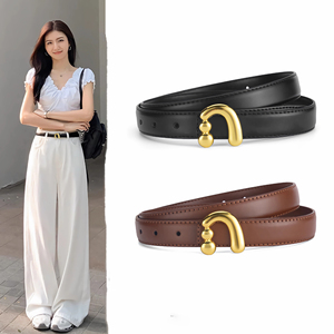 <span class=keywords><strong>Ceinture</strong></span> en cuir <span class=keywords><strong>pour</strong></span> femmes maigres <span class=keywords><strong>pour</strong></span> robes <span class=keywords><strong>Ceinture</strong></span> fine <span class=keywords><strong>pour</strong></span> pantalon en jean avec boucle dorée - Product Image 1