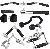 Kit de poulie pour triceps en acier portable MJW, accessoires d'entraînement intégrés pour la salle de sport, barre de traction latérale, poignée de traction, attache de câble pour