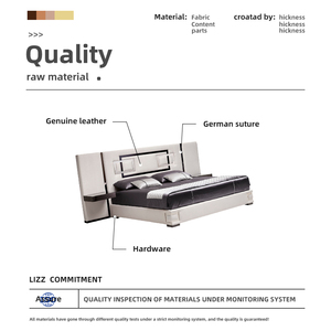 Lit moelleux extra king-size luxueux avec tête de lit à grand écran <span class=keywords><strong>confortable</strong></span> et rembourré pour les meubles de chambre principale - Product Image 5