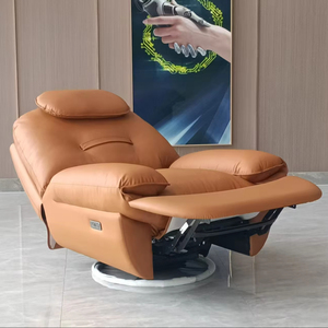 Premium <b>single</b> Recliner electric massage sofa fabric arm chair zero gravity reclining sofa <b>bed</b> genuine leather living room - Product Image 3