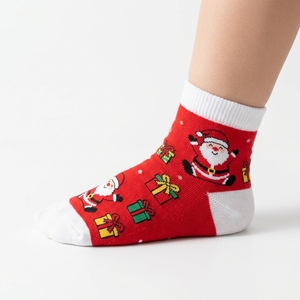 Chaussettes amusantes à motif géométrique festif pour Noël - Chaussettes en coton fantaisie pour les fêtes - Product Image 2