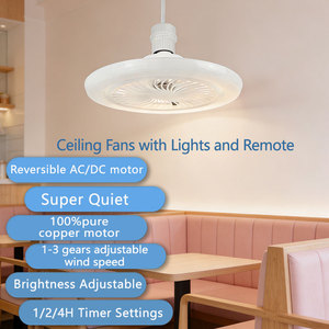 Ventilateur de plafond LED nordique moderne avec éclairage pour chambre à coucher, salle à manger, décoration intérieure, salle de bain, hôtel, <span class=keywords><strong>cuisine</strong></span>, 5 pales, moteur DC/AC - Product Image 2