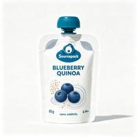 Pochette souple réutilisable pour fruits pour bébé, qualité alimentaire, avec bec verseur, pour liquides et boissons