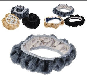 Cubierta para volante de coche GP Fluffy-Material de felpa Embellecedor elástico Diseño corto Tipo retráctil Sin anillo interior Ajuste universal - Product Image 5
