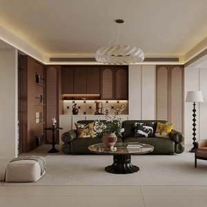 Vitrina de Madera Estilo Antiguo Francés Personalizada con Ratán, Muebles Modernos para el Hogar, Almacenamiento de Vajilla para Villas - Product Image 2