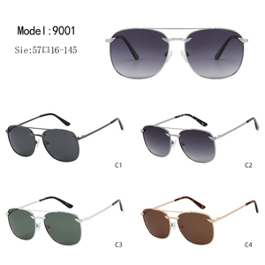 Gafas de Sol de Piloto Unisex, Montura Metálica Rectangular, Lentes Negras, Protección UV400, Uso en Exteriores, Adultos - Product Image 3