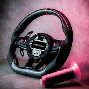 Volante Personalizado de Fibra de Carbono Forjado Rosa para VW <span class=keywords><strong>Beetle</strong></span> Cabriolet Golf <span class=keywords><strong>Cabrio</strong></span> Convertible Lamando Scirocco Passat - Product Image 1