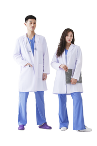 Bata de laboratorio blanca transpirable para mujer, uniforme farmacéutico bordado, abrigo de consulta, poliéster, algodón, Spandex, estampado térmico - Product Image 2