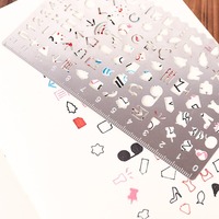 Kit de pochoirs multifonctionnels personnalisés pour carnet, règle, motif de bordure, modèle de dessin DIY, papeterie artisanale