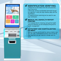 Kiosque d'impression en libre-service pour hôpital avec écran tactile de 32 pouces, paiement par carte de crédit et espèces, code QR et scanner de documents A4