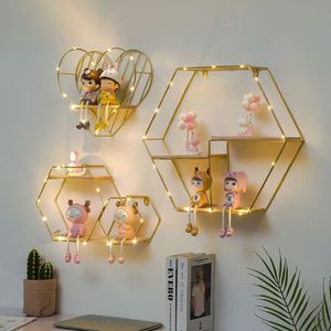 Étagère décorative murale en fer sans perçage, idéale pour le rangement des pots de fleurs, convient pour le salon, la chambre à coucher, la décoration murale de la maison - Product Image 3