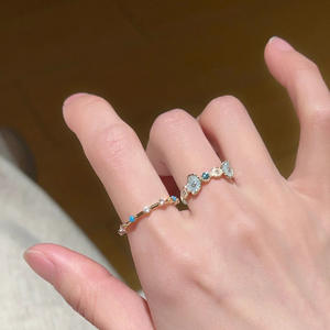 Bague ouverte de rêve et élégante, design géométrique en cuivre haut de gamme, bijoux modernes pour enfants, cadeau de mariage - Product Image 4