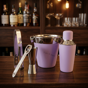 6-Piece Barware Set Includes: 1Mini <b>shaker</b> 1 Ice Bucket With Lid 1 tong 1 jigger & 1 <b>Bottle</b> opener - Product Image 4