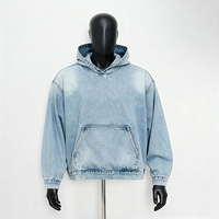 Sweat à capuche personnalisé en coton épais 450 grammes 100% coton, style streetwear, en molleton bouclette, délavé à l'acide, effet soleil, avec patch brodé, coupe classique
