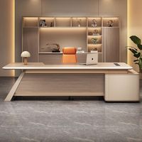 Ensemble de bureau Patron peint haut de gamme de luxe Ensemble table et chaise de bureau moderne de qualité supérieure pour gestionnaires et présidents