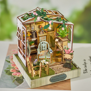 IIECREATE K-080 Flower 3.5' Mini Kit Fai-da-Te per Casa delle Bambole, Collezione Miniature, <span class=keywords><strong>Puzzle</strong></span> <span class=keywords><strong>3D</strong></span> in Legno - Product Image 2
