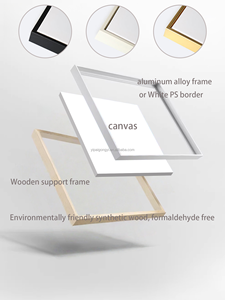 Décorations pour la maison incluant cette <span class=keywords><strong>toile</strong></span> murale artisanale au design de carreaux verts vibrants avec peinture superposée - Product Image 4