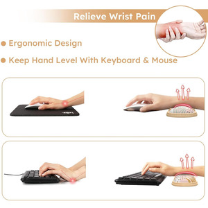Ergonomische Gel Toetsenbord Polssteun Houten Basis Muismat Set Anti-Slip Basis Gemakkelijk Te Typen Pijnstilling <span class=keywords><strong>Computer</strong></span> Toetsenbord Muismat - Product Image 4